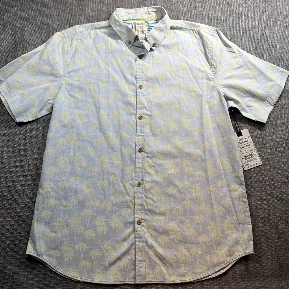 Alexander Julian‎ Colours Shirt Mens XL Blue Yellow Palm Tree NWT